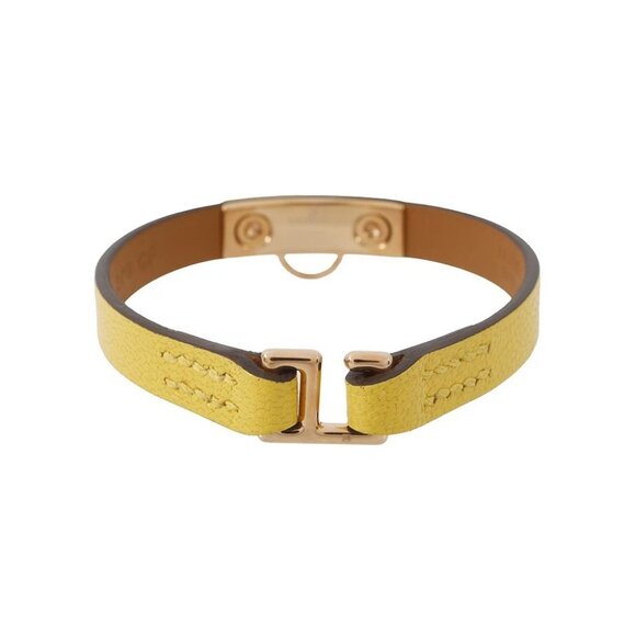 HERMES Rival Mini Bracelet Size T3 Swift Leather Jaune de Naples - Picture 3 of 12